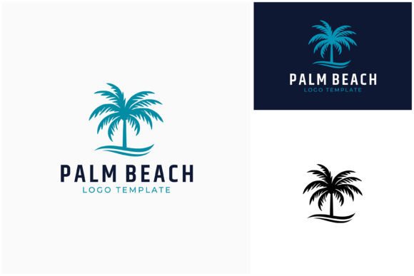 Download Palm Coconut Tree Sea Waves Beach Logo - Tree Collection