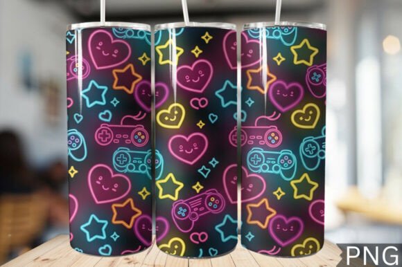 Download Gamer Girl Neon Tech Tumbler Wrap PNG - Tech Collection