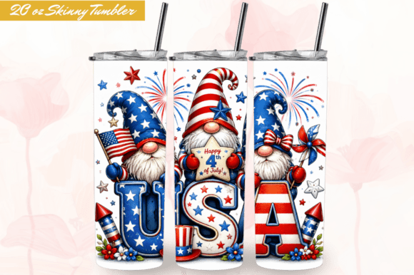 Download 4th of July Gnome 20oz Tumbler Wraps PNG - Tumbler wraps Collection