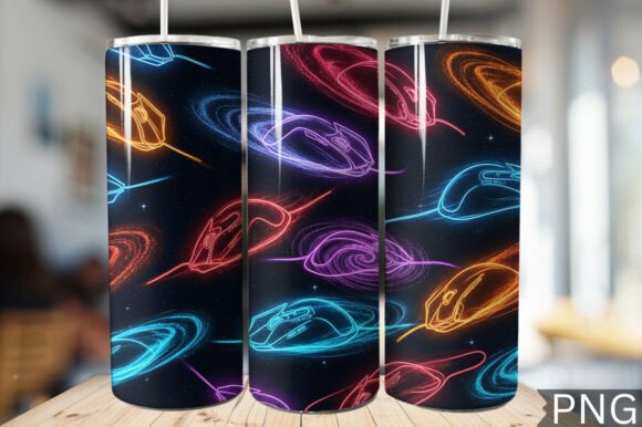 Download Gamer Girl Neon Tech Tumbler Wrap PNG - Tech Collection