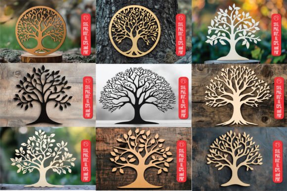 Download Tree Laser Cut SVG Cut File Bundle - Tree Collection