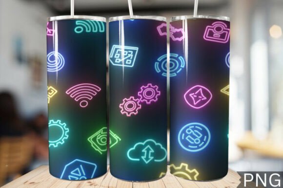 Download Gamer Girl Neon Tech Tumbler Wrap PNG - Tech Collection