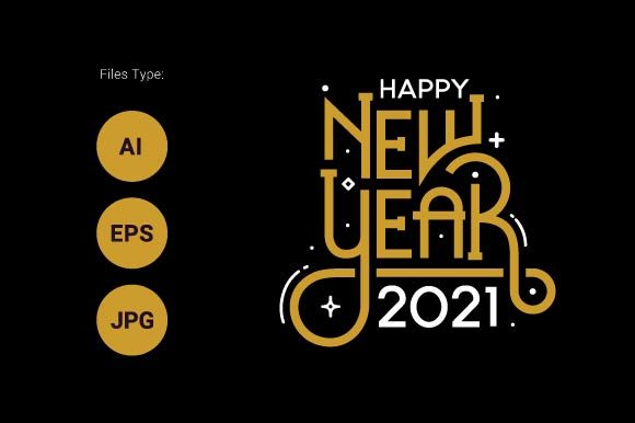Download Hand Lettering Happy New Year 2021 - New Collection