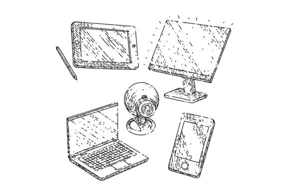Download Gadget Technology Set Sketch Hand Drawn - Tech Collection