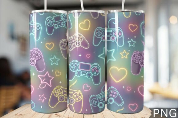 Download Gamer Girl Neon Tech Tumbler Wrap PNG - Tech Collection