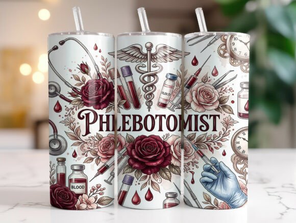Download Phlebotomist Floral Tumbler Wraps PNG - Tumbler wraps Collection