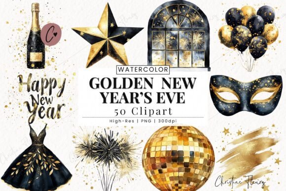 Download Golden New Years Eve Clipart - New Collection