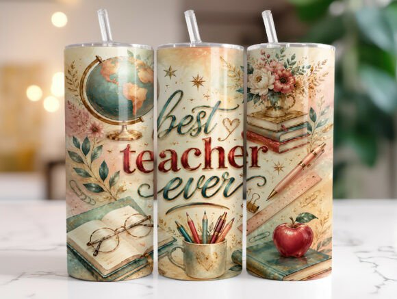 Download Best Teacher Ever Floral Tumbler Wraps - Tumbler wraps Collection
