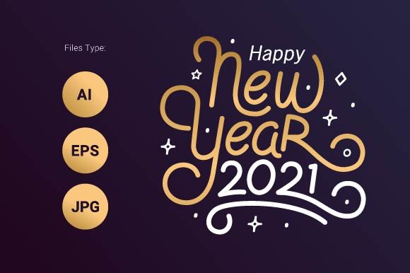 Download Lettering Happy New Year 2021 - New Collection