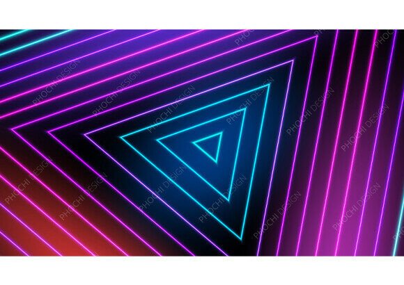Download Neon Abstract Background Glow Triangles - Triangle Collection