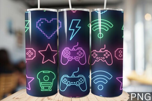 Download Gamer Girl Neon Tech Tumbler Wrap PNG - Tech Collection