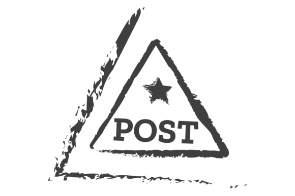 Download Post Triangle Label Stamp in Grungy Blac - Triangle Collection