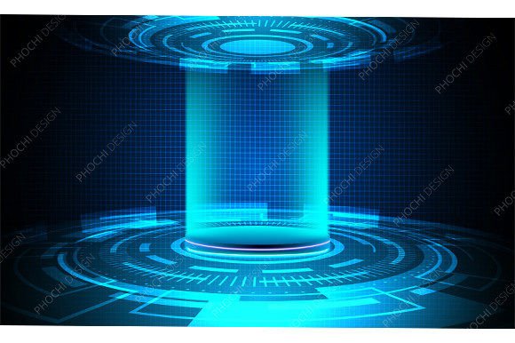 Download Abstract 3D Technology Podium Portal - Tech Collection