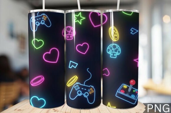 Download Gamer Girl Neon Tech Tumbler Wrap PNG - Tech Collection