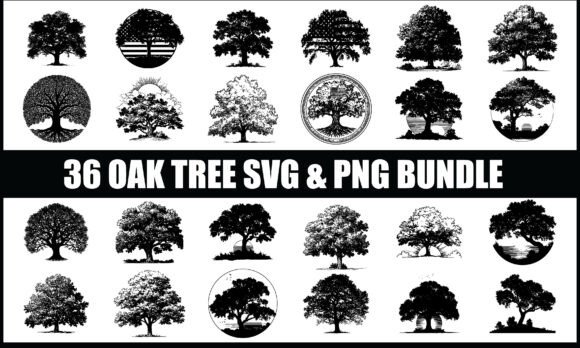 Download Oak Tree SVG PNG Bundle, Tree Clipart - Tree Collection