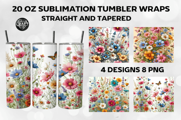Download Wildflowers Tumbler Wraps 20oz Skinny - Tumbler wraps Collection