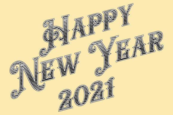 Download Happy New Year 2021 Retro Vintage Vector - New Collection