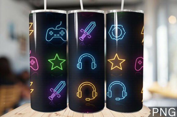 Download Gamer Girl Neon Tech Tumbler Wrap PNG - Tech Collection