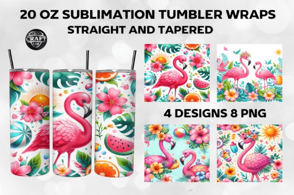 Download Summer Flamingo Flowers Tumbler Wraps - Tumbler wraps Collection