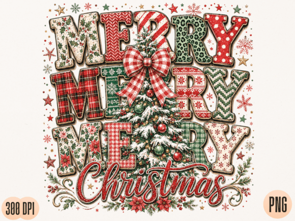 Download Merry Merry Merry Christmas Tree PNG Des - Tree Collection