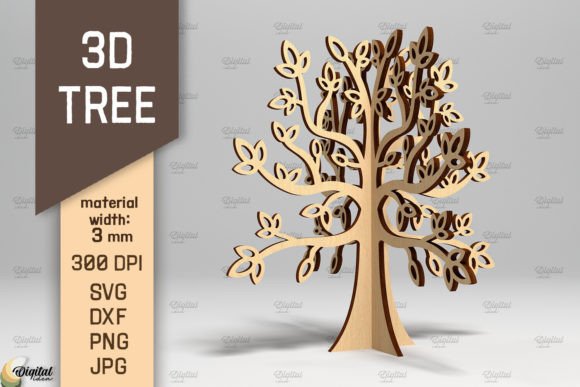 Download 3D Tree SVG. Standing Tree Laser Cut - Tree Collection