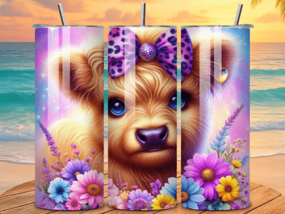 Download Colorful Baby Highland Cow Tumbler Wraps - Tumbler wraps Collection