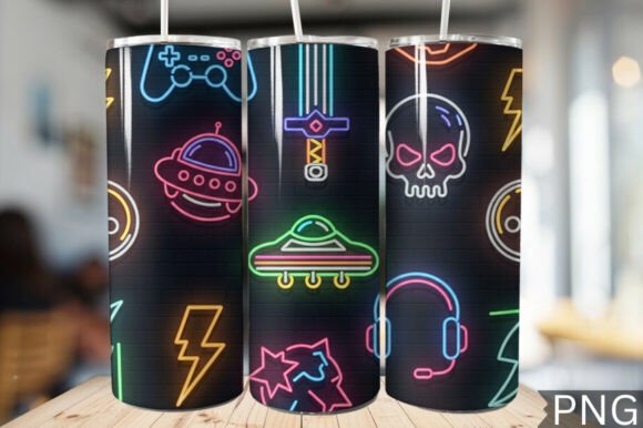 Download Gamer Girl Neon Tech Tumbler Wrap PNG - Tech Collection