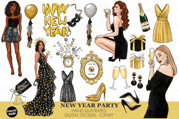 Download Hand Drawn New Years Eve Party Clipart - New Collection